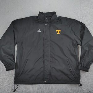 Vintage Tennessee Volunteers Jacket Men 2XL Black NCAA Football Adidas 2000s Y2K